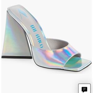 The Attico Devon Slide Sandal (Women) HOLOGRAPHIC SILVER, Size 9US / 39EU